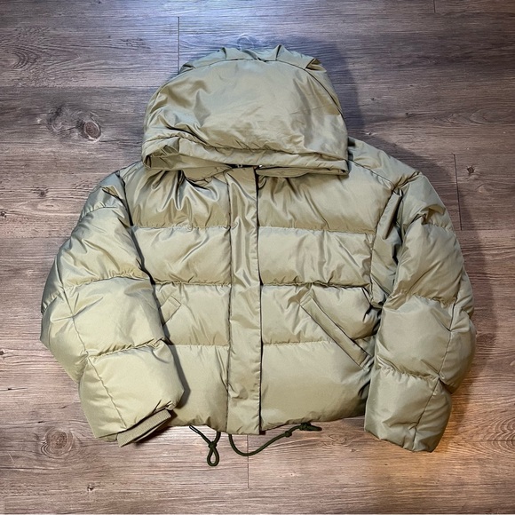 Velvet by Graham and Spencer Women Raylin Cropped Puffer Jacket Sage Green Sz S - Picture 2 of 10